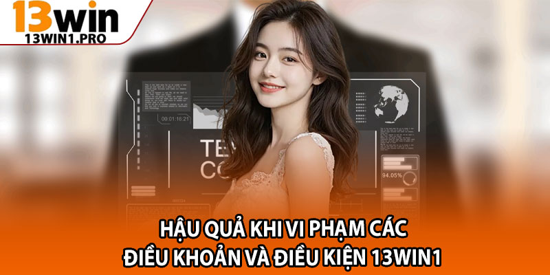 Điều Khoản Và Điều Kiện 13win1 – Cơ Sở Pháp Lý Khi Cá Cược 3 Hậu quả khi vi phạm các Điều khoản và điều kiện 13win1